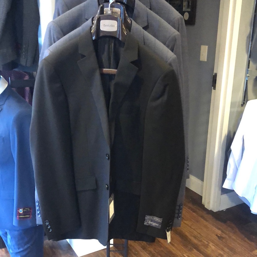 Bertolini Sport Coat , Black , Size 38 R